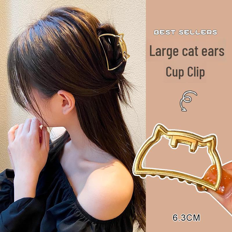 High-End Metal Shark Hair Clip - Elegant Hairpin Bow Accessory