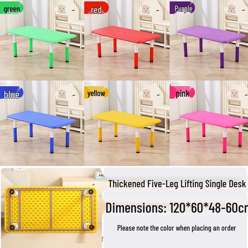 Children's Rectangular Plastic Learning Table & Chair Set with Building Block Surface