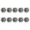 10Pieces European Style Spacer Beads with Large Holes Silver Round Spacer Beads Accessory for Creative Jewellery Making