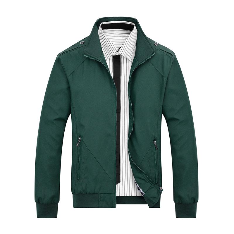 Men's Slim Fit Korean Style Autumn Jacket - Solid Color, Handsome Casual Wear
