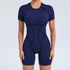Patchwork Hollow-Back Sports Jumpsuit - Women's Tight One-Piece Fitness Outfit