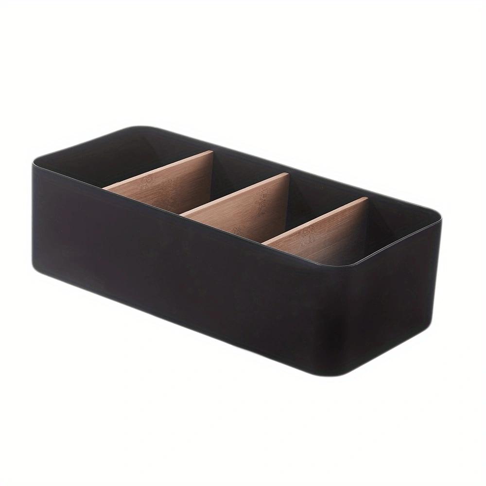 Desktop Storage Box, Bamboo Wood Cosmetics Storage Basket, Remote Control Panel Storage Box, Living Room Coffee Table Storage