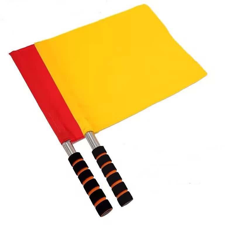 Red & White Dual-Sided Signal Hand Flag