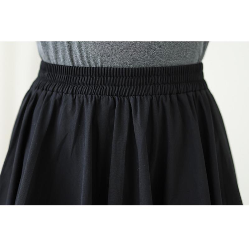 DIMANAF 2026 Sommer Strand Übergröße Langes Kleid Damen Elastischer Bund Locker Lässige Hose Unterteil Schwarz