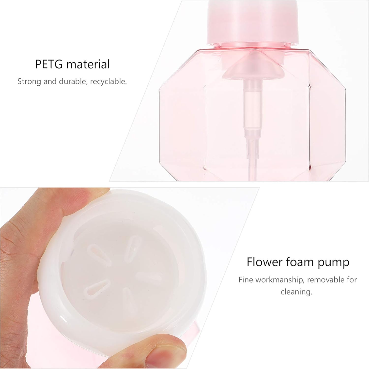 YARNOW Foaming Soap Dispenser Flower Shape Empty Foam Bottle Plastic Press Bottles for Kitchen