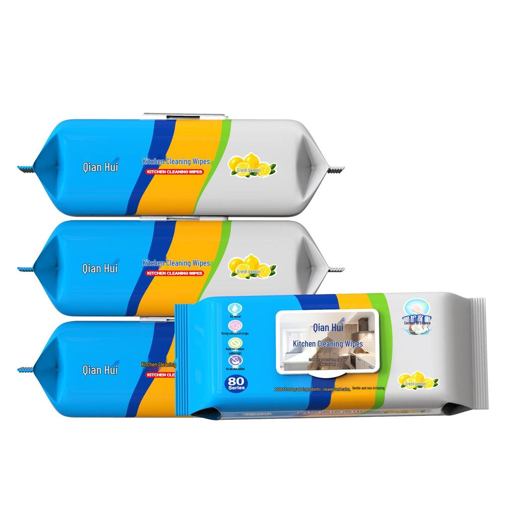 Penguin XL Kitchen Wet Wipes for Oil & Stain Removal - Thickened Household Cleaning Towels