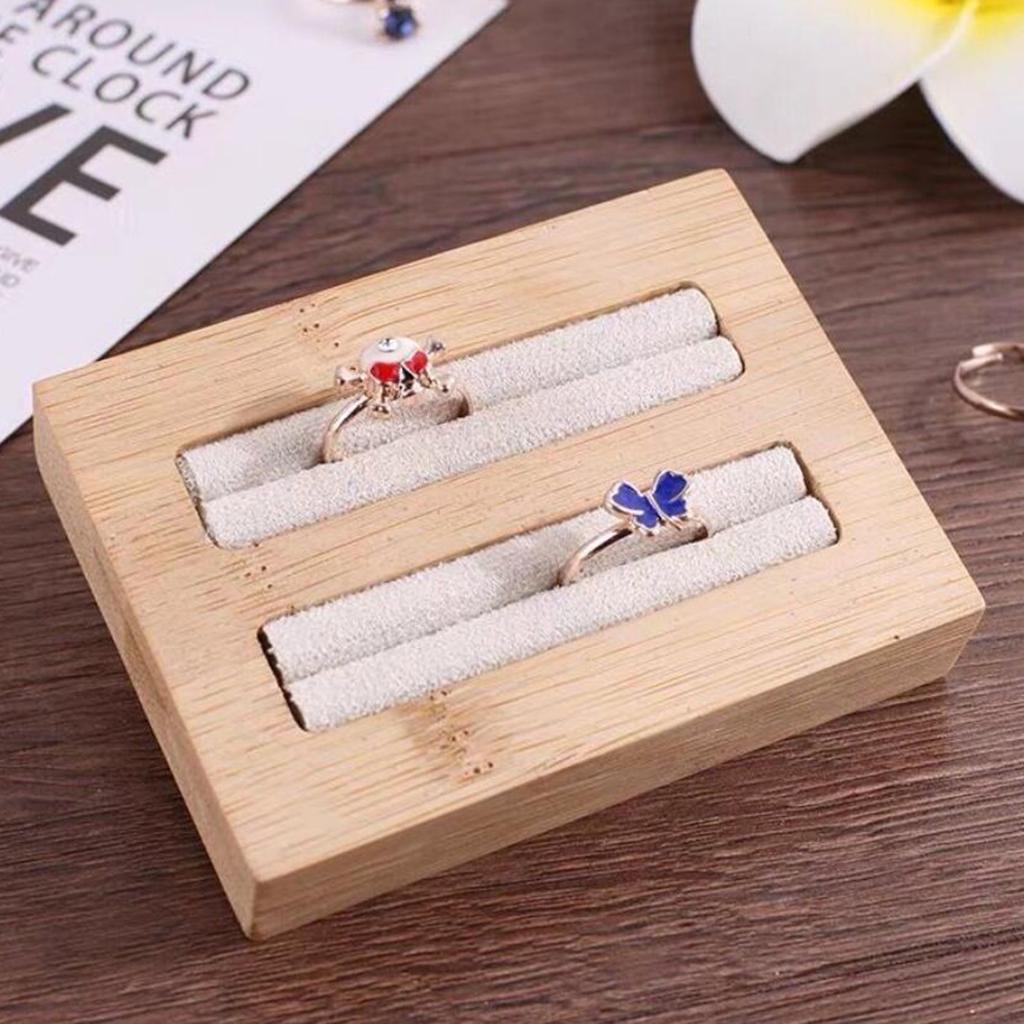 

Деревянные серьги, кольца, лоток для ювелирных изделий, держатель-органайзер, 15 слотов, белый 2 Slots Beige