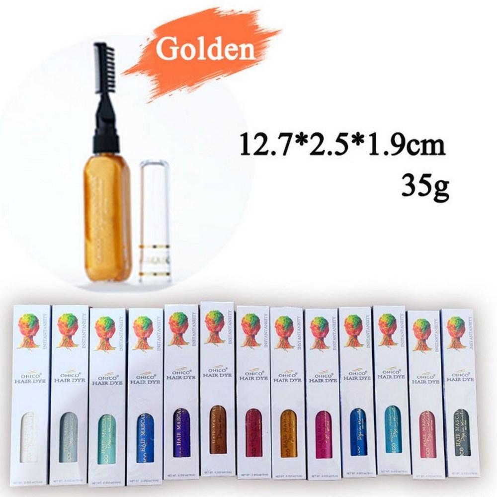 Hair Pen Disposable Temporary Dye Partial Dye DIY Hair Chalk Gray Hair Root Cover Festival Cosplay Ring Ink Portable 1 pcs 0 Gold Yellow