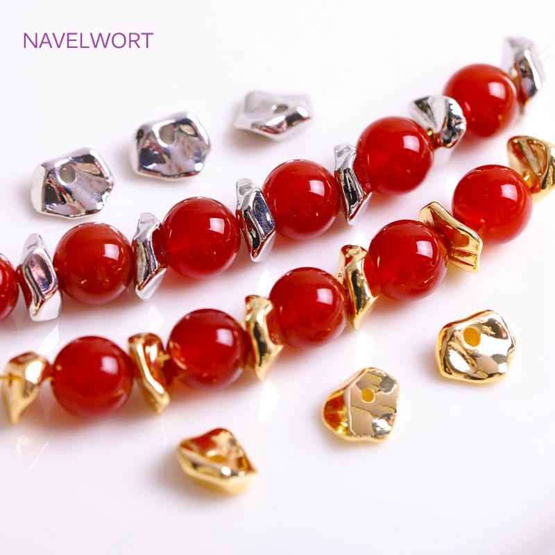 High Quality Irregular Loose Spacer Beads 18K Gold Plating Brass Asymmetrical Beads DIY Jewelry Making Accessories Wholesale