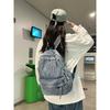 Casual retro solid color denim backpack new simple travel backpack versatile student schoolbag