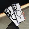 Suitable for Samsung S25Edge ice color transparent s24ultra magnetic mobile phone case A55 metal lens ring