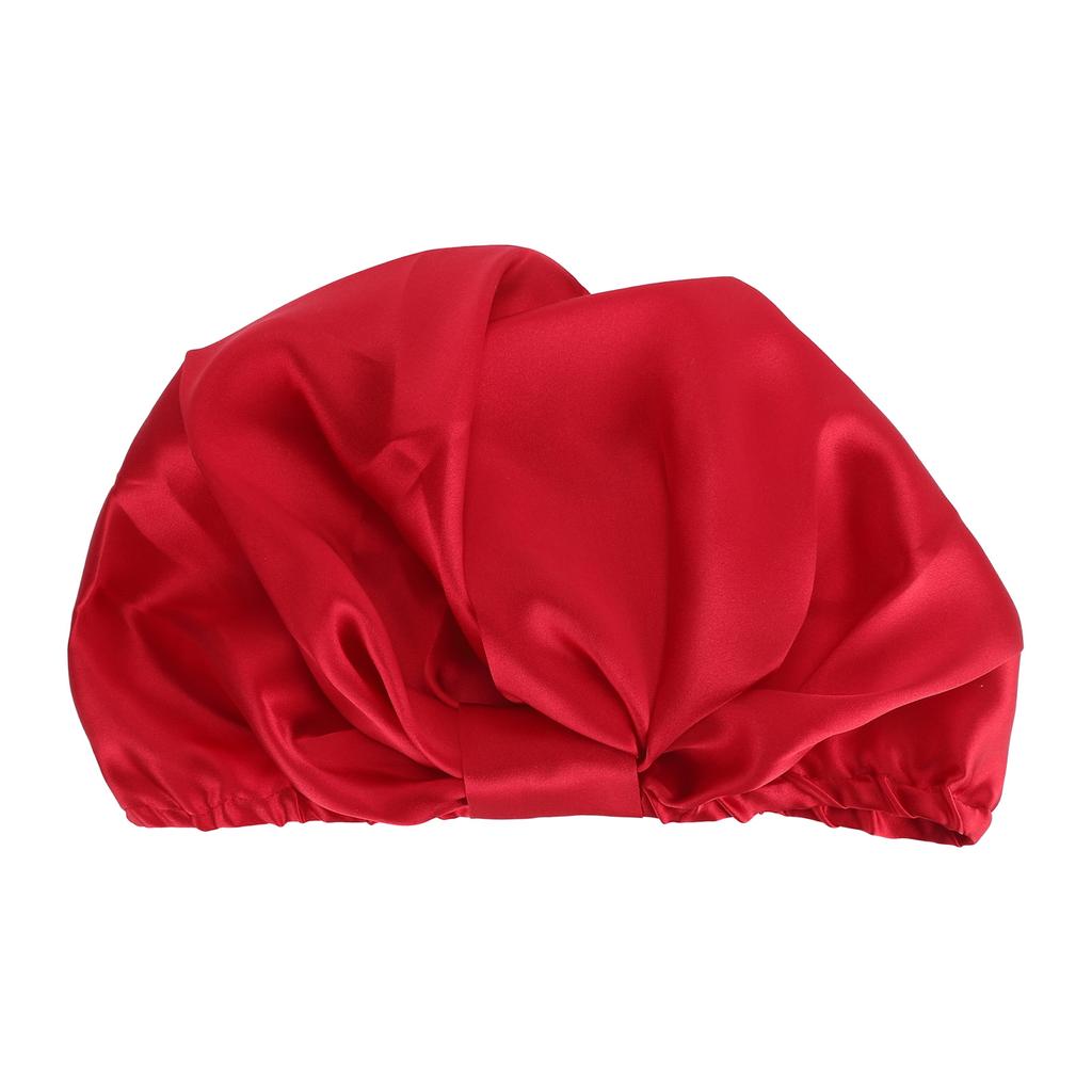 Silk Hair Bonnet Reduce Friction Twist Knot Silk Sleeping Bonnet for Overnight Hair Care Red