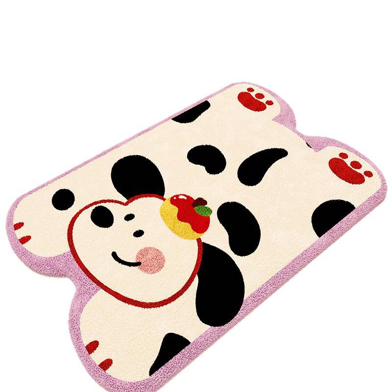 Cartoon Puppy Imitation Cashmere Floor Mat: Absorbent, Insulating Door Mat for Shower Room