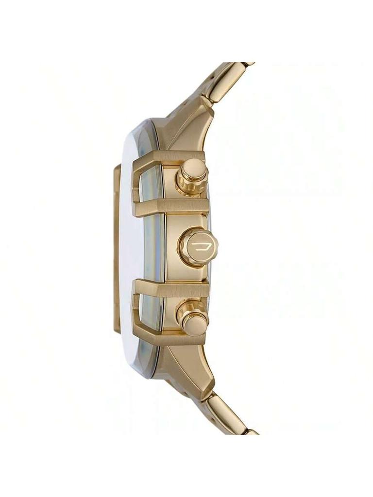 Diesel Griffed Chronograph Gunmetalfarbenes Edelstahluhr – 48 mm Graues Sunray-Zifferblatt, Gunmetalfarbenes Armband, Mineralglas –DZ4595