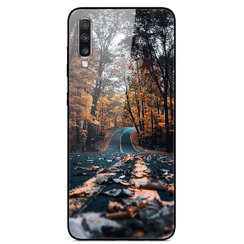 For Samsung A70 Case Cute Pattern Tempered Glass Back Hard Cover Case For Samsung Galaxy A70 Phone Cases Coque A70S A 70 Fundas
