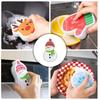 Decorative Cartoon Sponge Scrubber Brush For Christmas Holiday For Kitchen And Bathroom Cleaning Tool