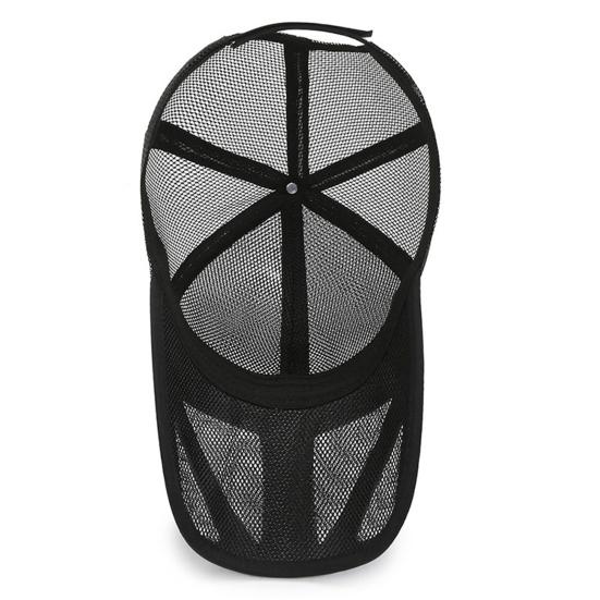 Men Baseball Hat Hollow Out Mesh Breathable Quick-drying Solid Color Sunscreen Adjustable Outdoor Golf Sun Hat Headwear