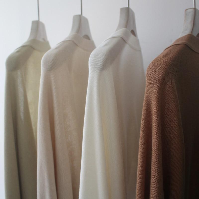 Letní ledový hedvábný krém na opalování Pletený svetr s tenkým řemínkem Malý šátek Klimatizační košile Ženy Netopýří potahy na rukávy 27001