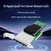 Hoodblue 10 Gigabit Quad-Port SFP+ PCIe Network Card (CN version)