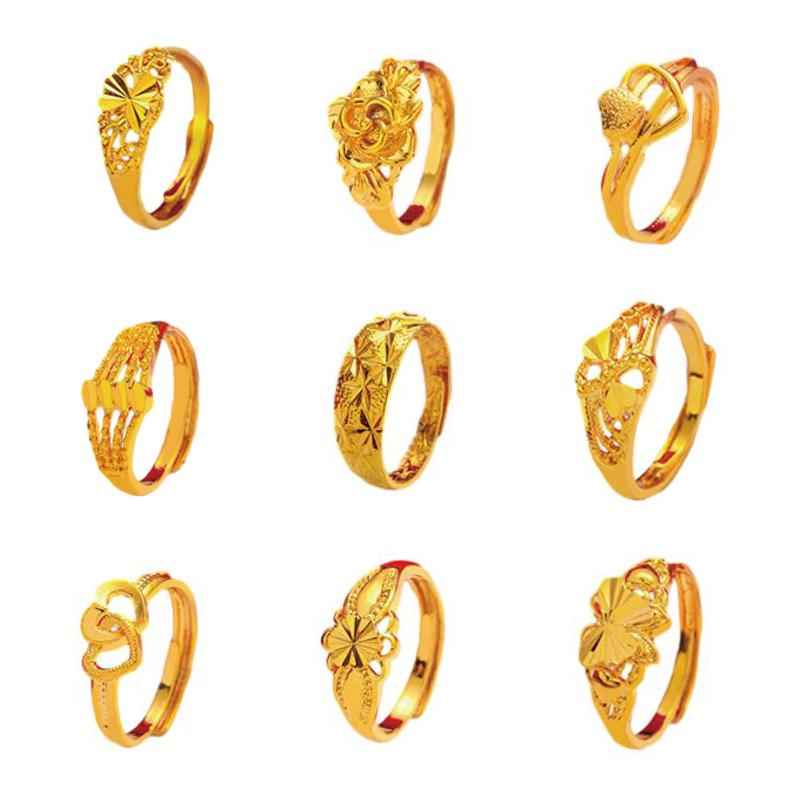 NEW Gold Plated Lucky Ring Opening Adjustable Simple Fashion Transfer Ring For Women All-match Luxury Finger Accessories