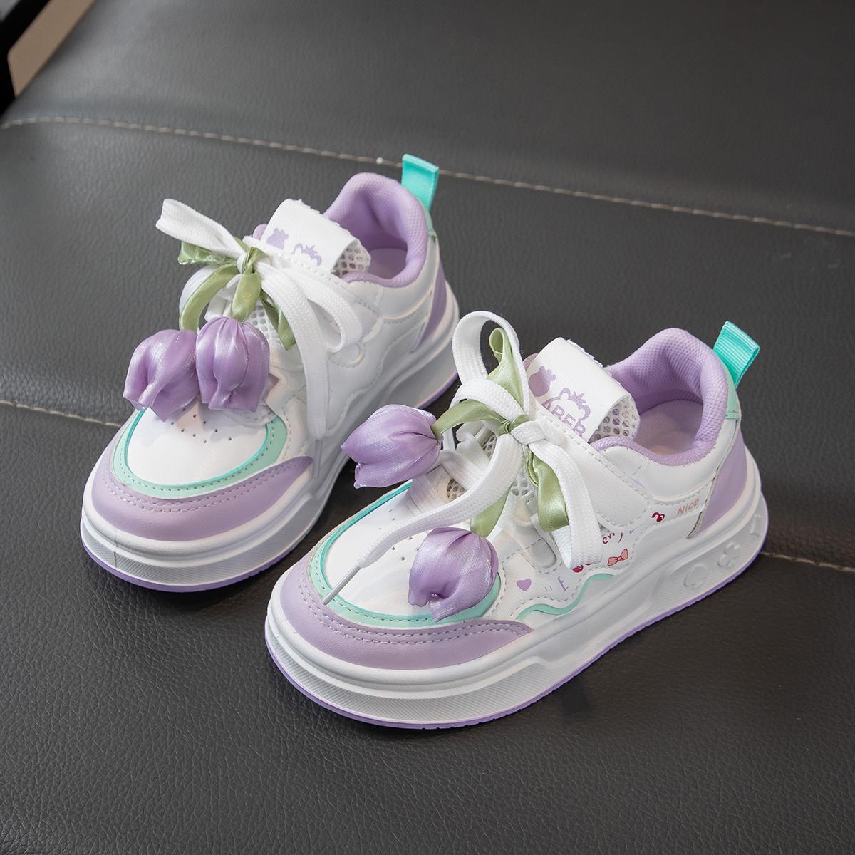 

Children Sneakers Princess Style Kids Sports Shoes with Sweet Flowers Spring Autumn New Girls Running Shoes Soft Bottom 37