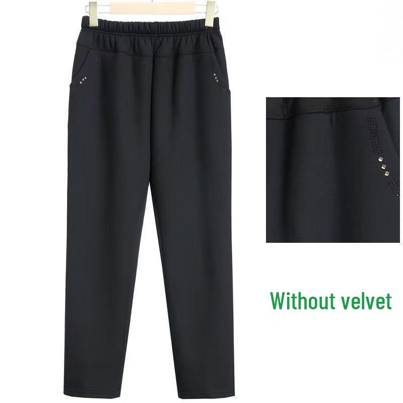 

Mom s Winter Velvet Lambswool Loose Warm Cotton Pants for Middle-aged & Elderly Women - Plus Size Grandma Pants XL 37.5-52.5 kg