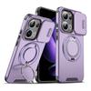 KEYSION 360° Ring Stand Phone Case for OPPO Reno13 Pro 5G Slide Camera Protection Magnetic Shockproof Cover for OPPO Reno13 F 5G