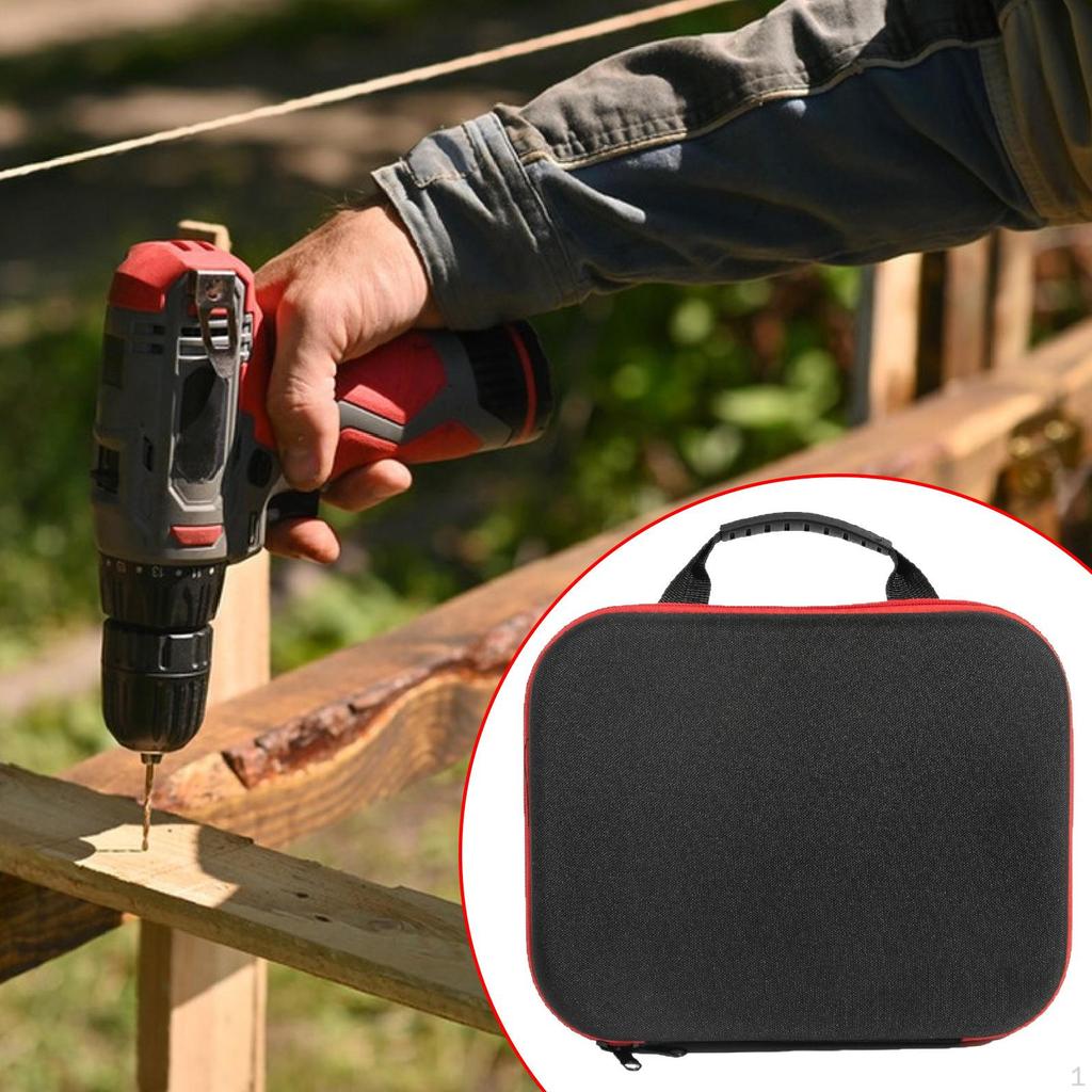 Electric Drill Carry Case Waterproof EVA Hard Cover Tool Pouch Zipper Closure with Handle for
