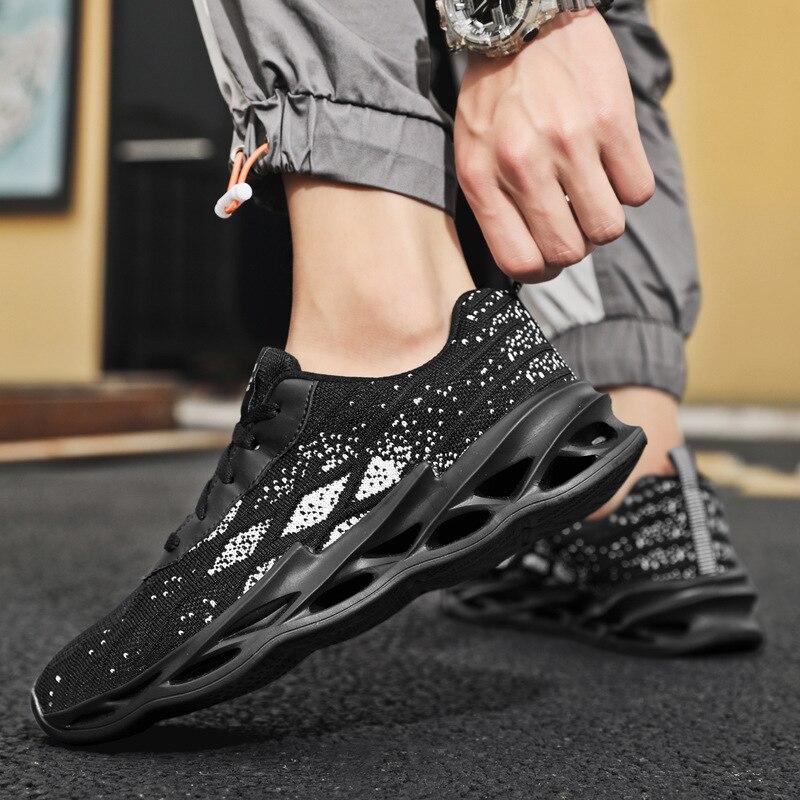 Adidași de vară pentru bărbați, pantofi cu lamă țesută zburătoare, plasă ușoară și respirabilă, pantofi casual de alergare, mărime mare, Zapatillas Hombre