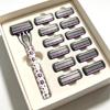 Six-Layer Razor Manual Shaver with Metal Handle & Blades