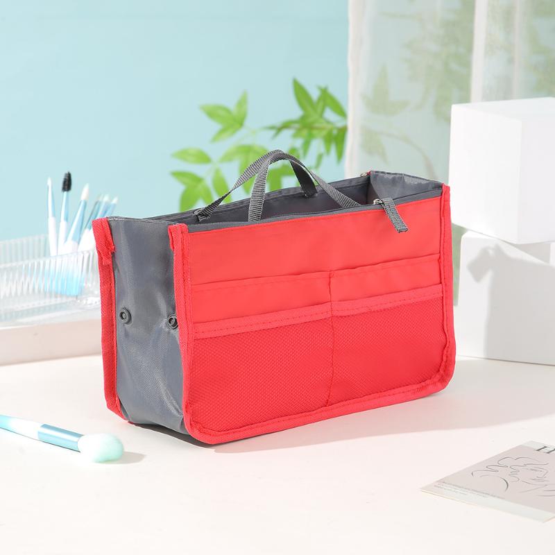 Large Makeup Bag Multi Functional Double Zipper Toiletry Organizer High Capacity Travel Cosmetic Storage for Women