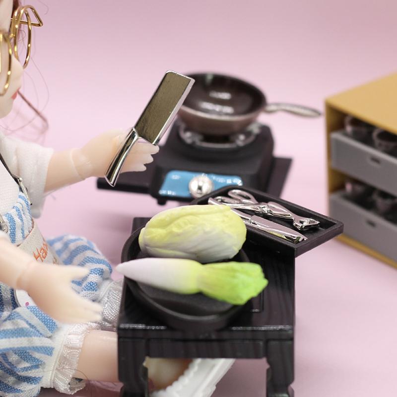1:12 Dollhouse Kitchen Knife Set Mini Knife Scissor Peeler W/Holder Kitchen Toy