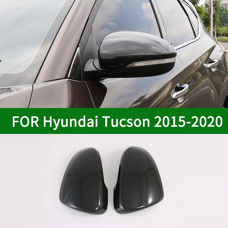 For Hyundai Tucson 2015- car Rearview mirror cover trim,accessories black carbon fibre Side Turn Signal Mirror Covers