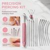 13pcs Earring Applicator Piercing Taper Tool Stainless Steel Dermal Piercing Tool  Nose Piercing