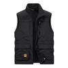Men's Large Size Winter Warm Velvet Thickened Sleeveless Vest, Double-sided Wear Multi-bag Waterproof Vest