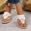 Women's Plus Size European/American Floral Open Toe Wedge Sandals - Summer Thick Sole Flip-Flops