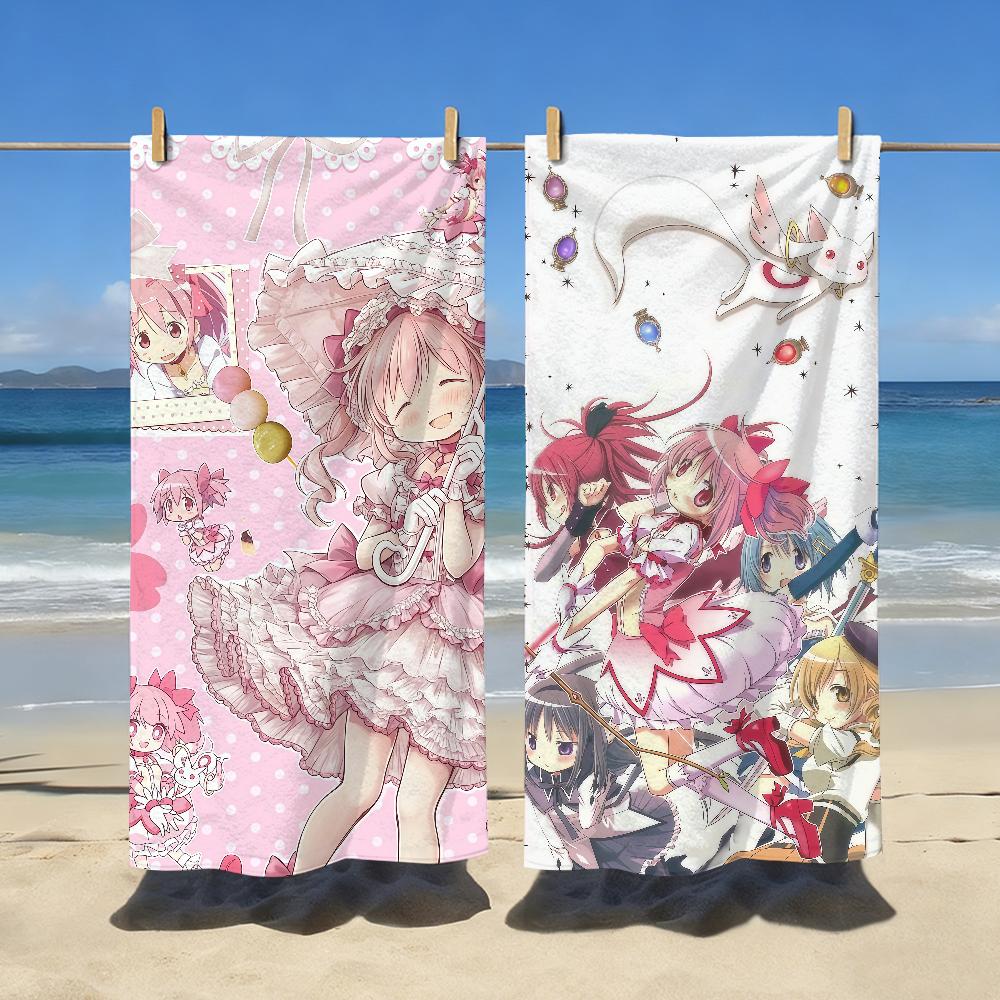 Anime Puella Magi M-Madoka Magica-S Towel Sports Quick Dry Travel Camping Gear Sandproof Soft Light Large Beach Towel