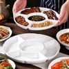 Flower Shape 5-Grid Divided Plate Reusable Plastic Food Storage Tray Durable Snack Container Household Dinner Plate