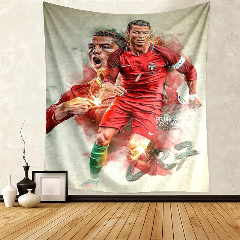 Cr7 Portugal Pattern Tapestry Wall Hanging Boho Aesthetic Wall Blanket For Bedroom Living Room Dorm Home Wall Decor 1012659