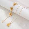 Zinc Zinc Alloy Necklace Earrings Bracelet Set Geometric Women Jewelry Suit Flower Jewelry Set  Wedding