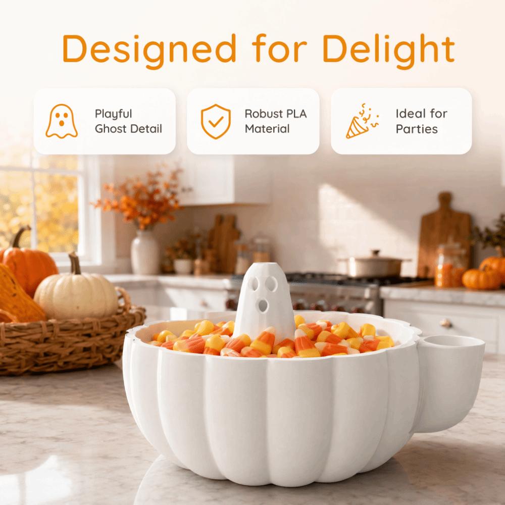 Large Capacity Halloween Pumpkin Berry Swirl Bowl 3D Printed Fruit Cleaning Bowl  Home Kitchen