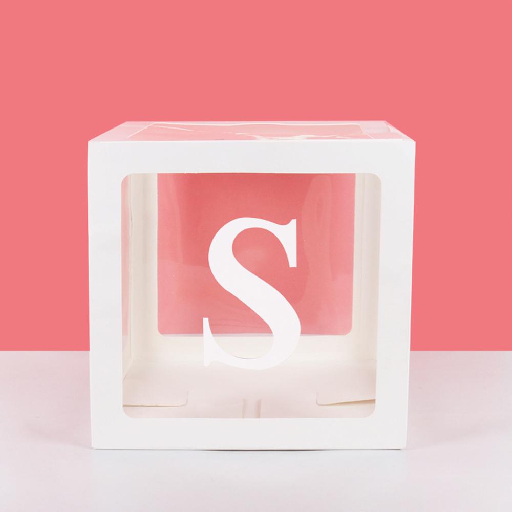 Runtow 1pc 25cm Transparent Letter Box ,Birthday Wedding Custom Name Balloon Box ,1st Birthday Party Decorations, Baby Shower