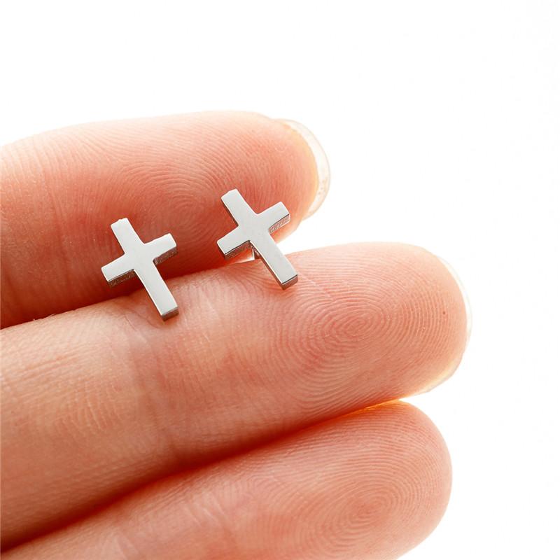 Kleine Edelstahl-Ohrringe Geometrisch Damen Herren Minimalistisch Rund Herz Mond Stern Ohrstecker Dreieck Pendientes Geschenk