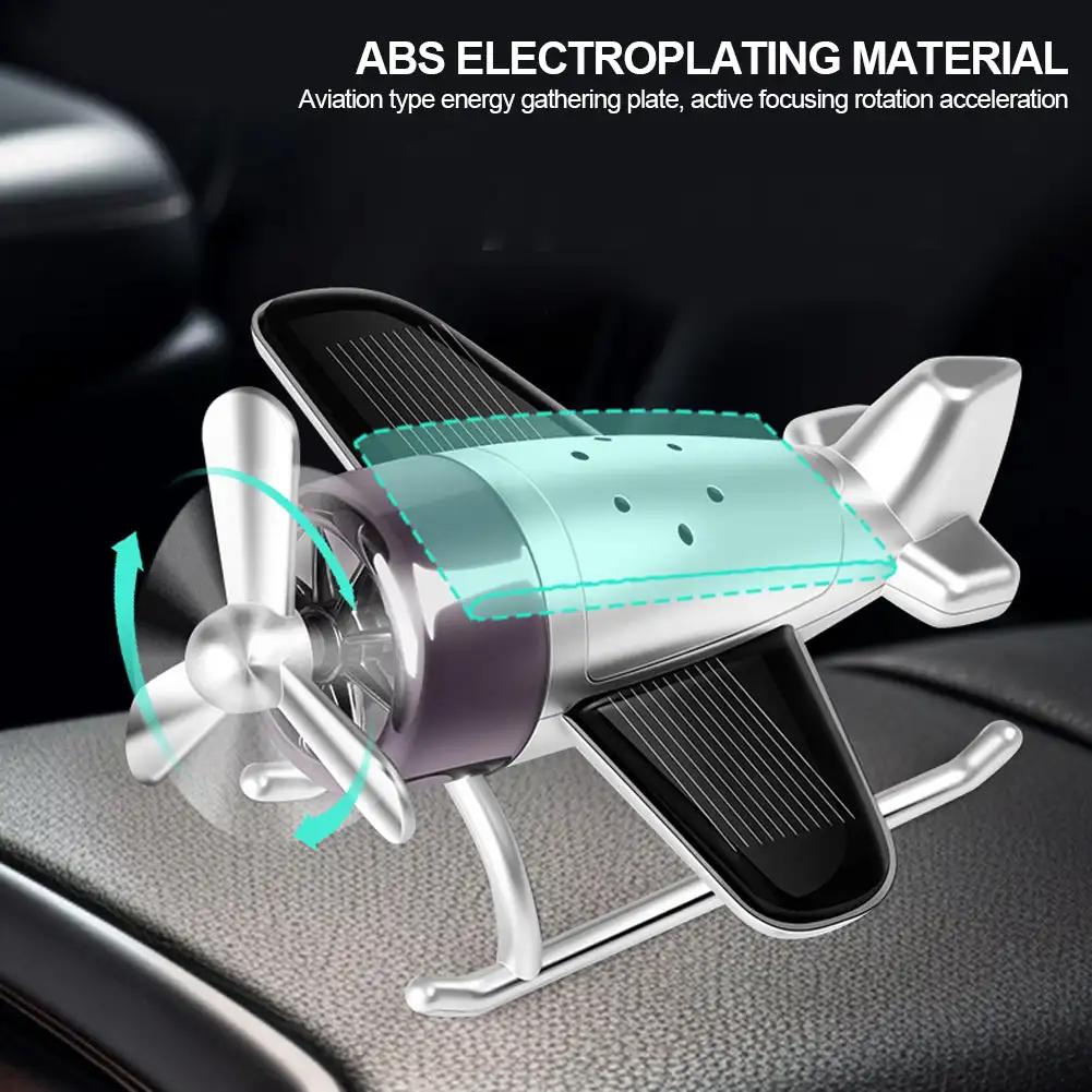 Creative Solar Aircraft Car Air Freshener Central Control Airplane Ornament Mini Decoration Car Perfume Air Freshener Fragrance