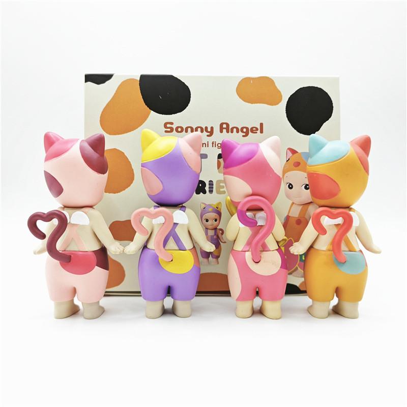 Angel Playful Cat Figurine Set With Goldfish Pvc Blind Box Toys For Creative Decoration Ideas