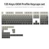 135 Keys Double Shot PBT Light Transmitting Grey OEM Profile Minimalist Style Custom Keycaps for Mechanical Keyboard Keycaps, Shine-Through (Gradient
