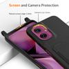 For Motorola Moto G55 5G Case Liquid Silicone Card Holder Back Phone Cover with Lanyard