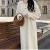 New autumn and winter knitted dress women's loose fashion lapel twist primer sweater skirt women's fashion trend