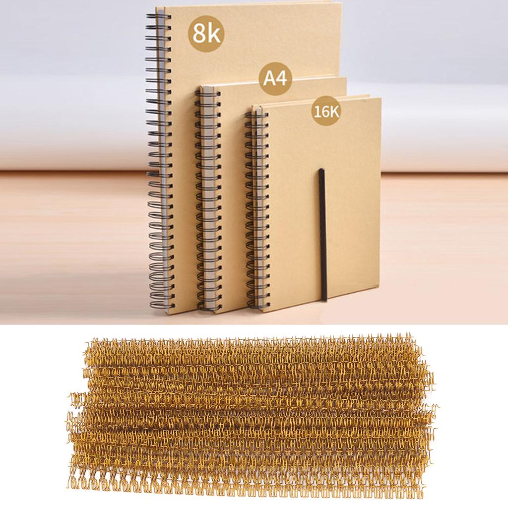 100 Stück Doppeldraht-Bindespirale 20 Blatt Kapazität 3:1 Teilung 34   6,4mm Durchmesser Set-Kit für   Papier