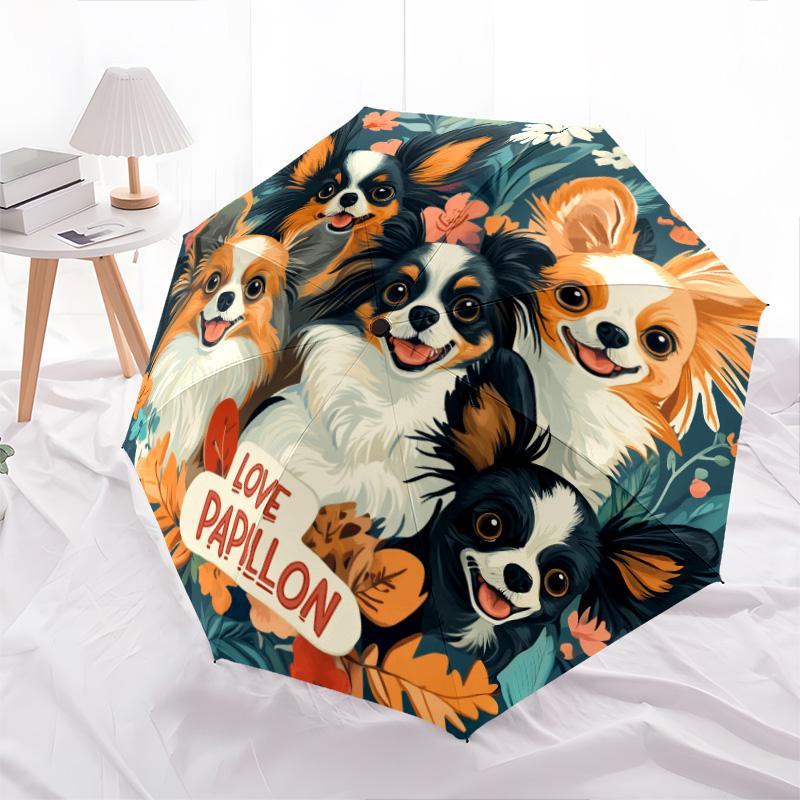 

Зонт-автомат с рисунком «Бабочка с высунутым языком», портативный и складной дизайн, 8 спиц, рождественский или день рождения подарок. разноцветный